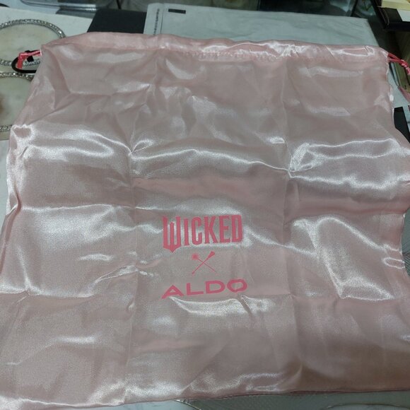 Pink Satin Feel Soft Wicked ALDO Dust Cover Drawstring Bag - Picture 7 of 7